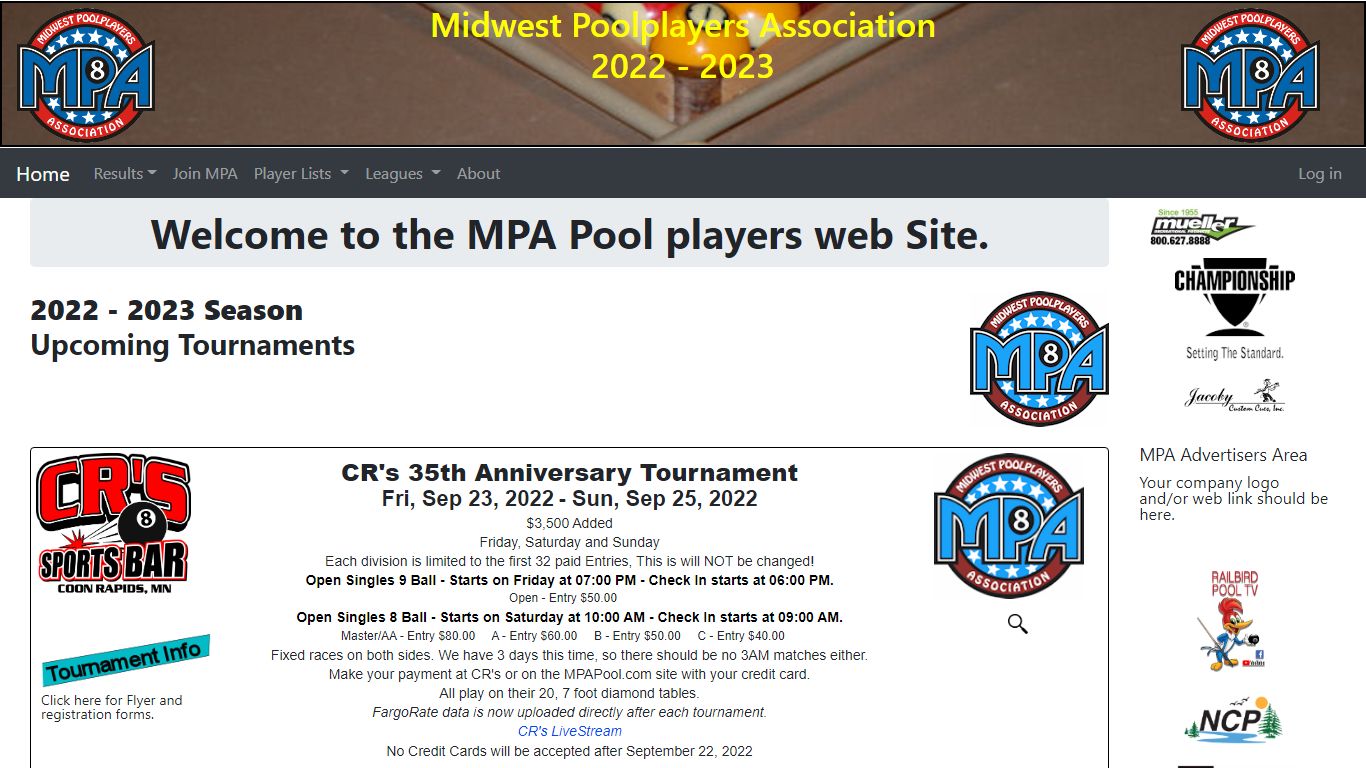 MPA Pool Home Page